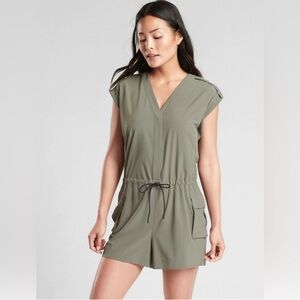 Athleta Sutton Romper in Laurel Olive size 6